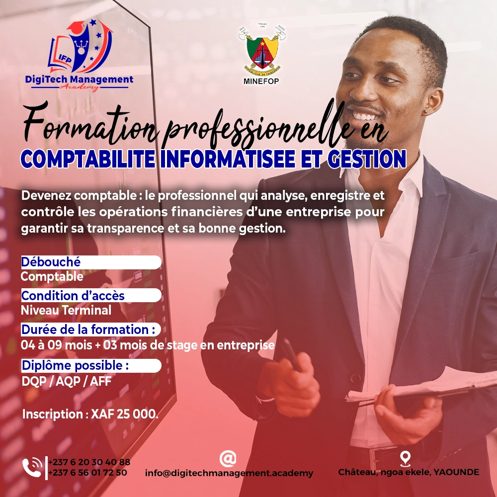 formation professionnelle en comptabilité informatisée et gestion au Cameroun formation professionnelle en comptabilité informatisée et gestion au Cameroun