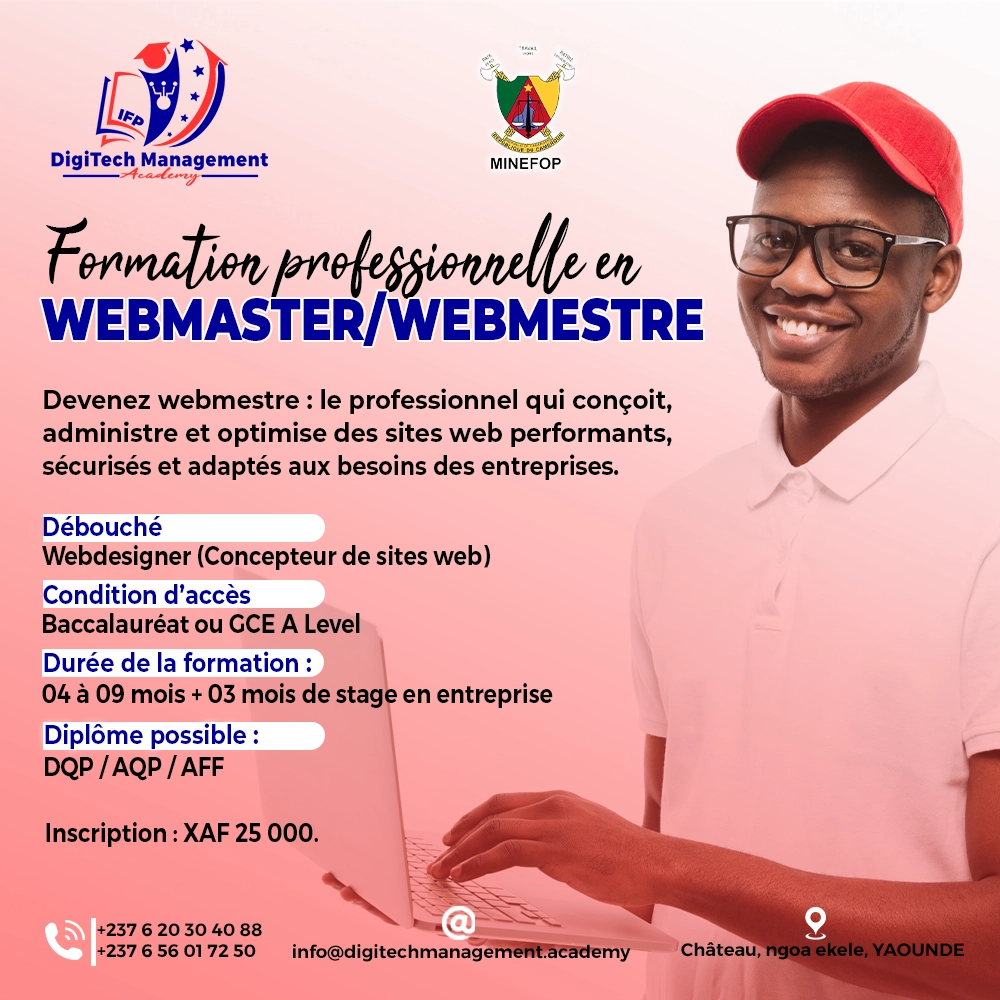 formation professionnelle en conception de sites web au Cameroun formation professionnelle en conception de sites web au Cameroun