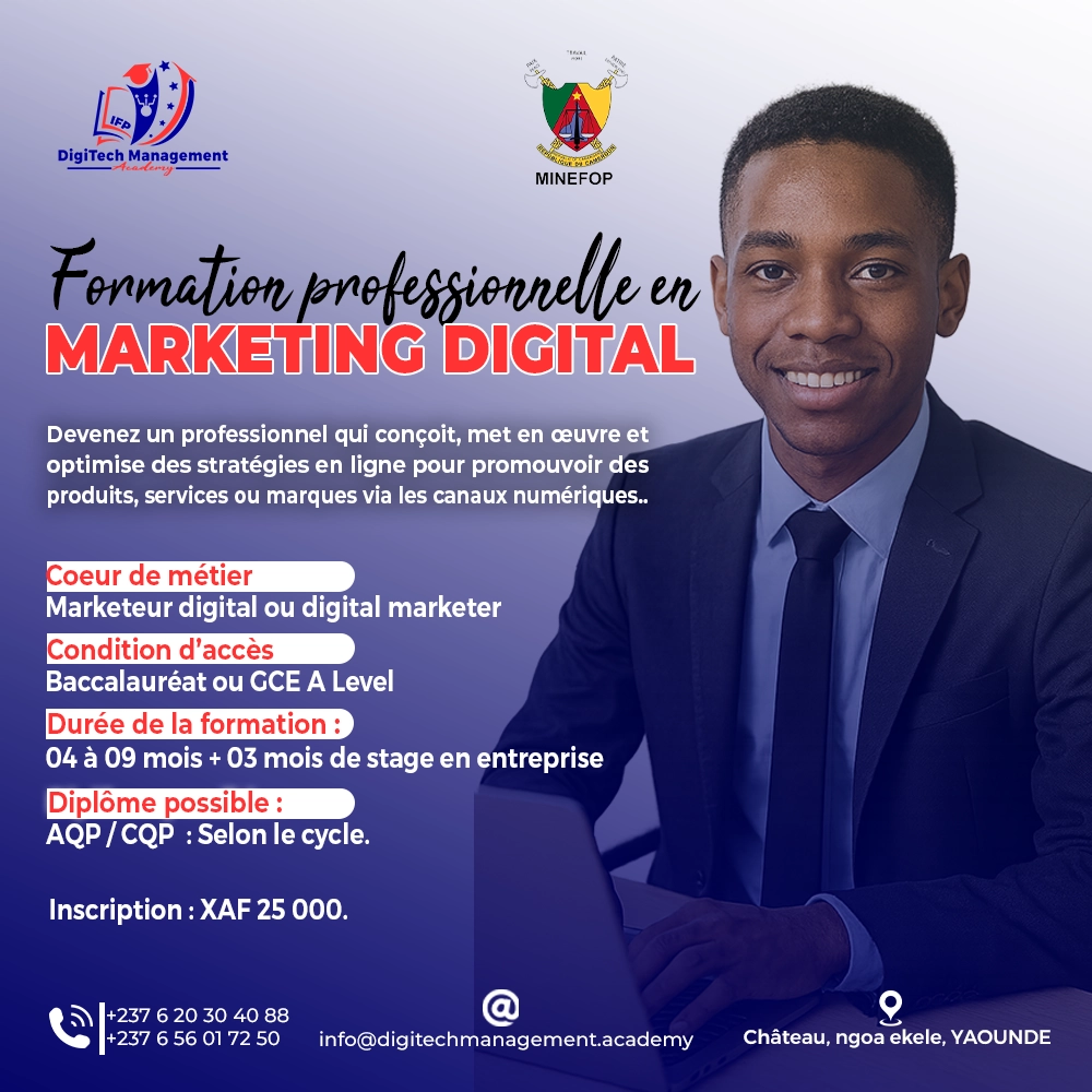 formation professionnelle en marketing digital au Cameroun formation professionnelle en marketing digital au Cameroun