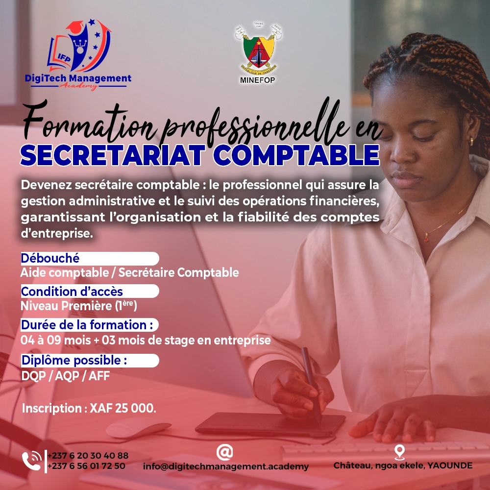 formation professionnelle en secrétariat comptable au Cameroun formation professionnelle en secrétariat comptable au Cameroun